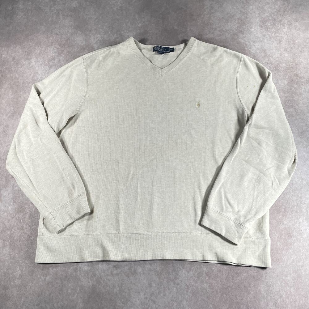 Vintage Polo Ralph Lauren Oatmeal Tan Pullover Sweater Men's Size XXL